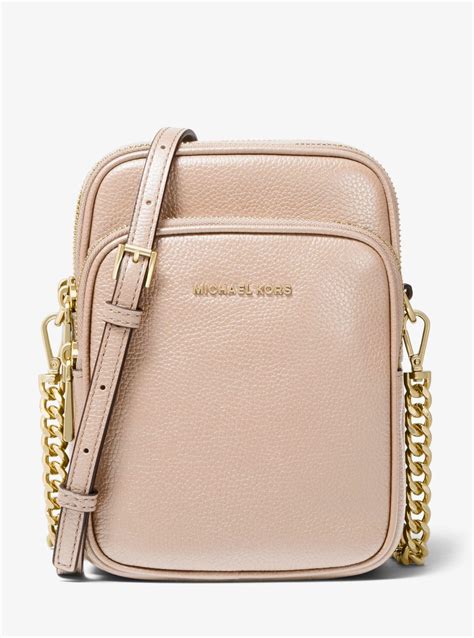 michael kors jet set medium leather crossbody bag|Michael Kors studded crossbody bag.